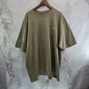 Carhartt T Shirt Mens 3XL Tan Brown Beige Pocket Loose Fit Tee Short Sleeve